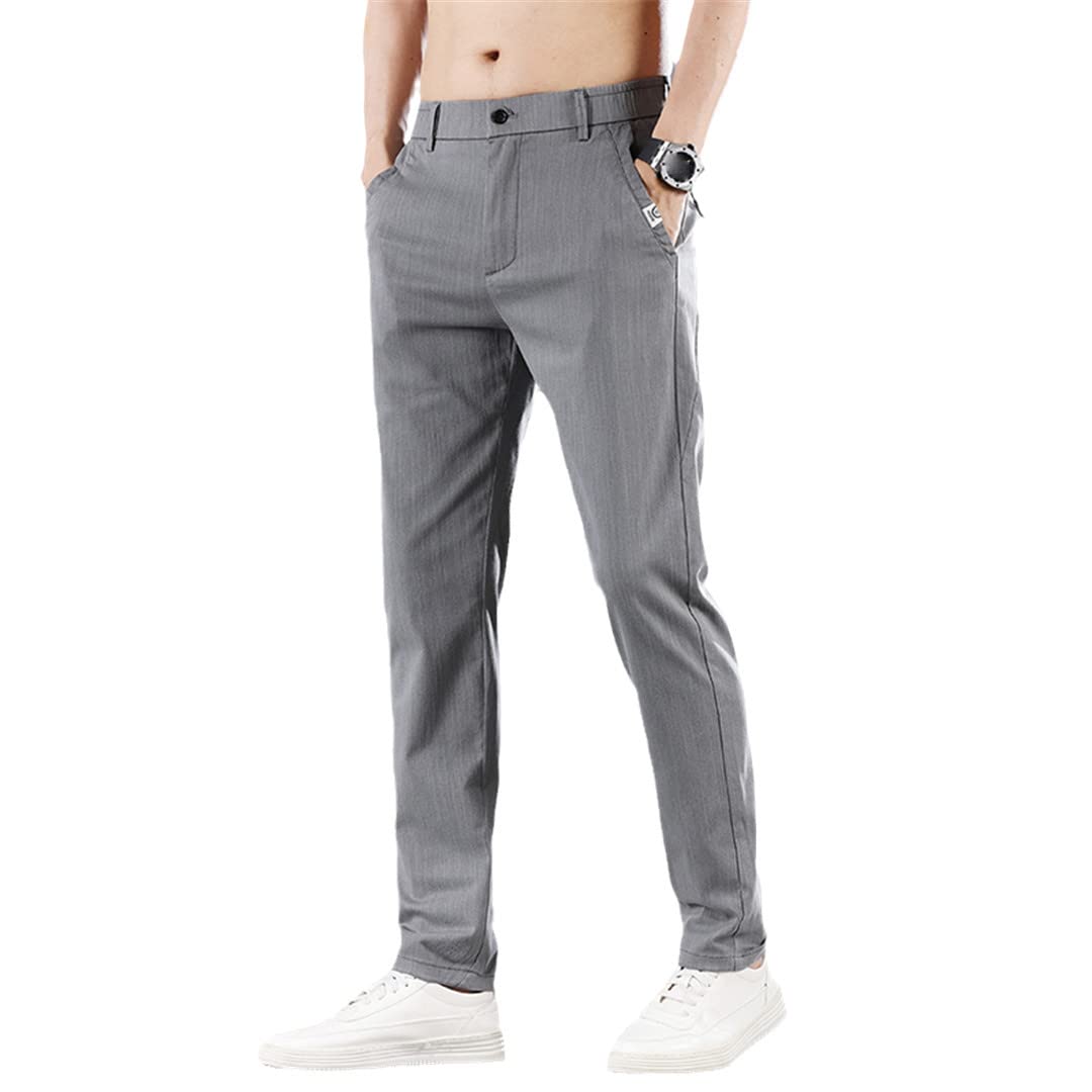 Suwequest Pantaloni Casual Sottili Elasticizzati da Uomo Primavera Estate 2023 Pantaloni da Lavoro Elasticizzati in Vita Slim Fit