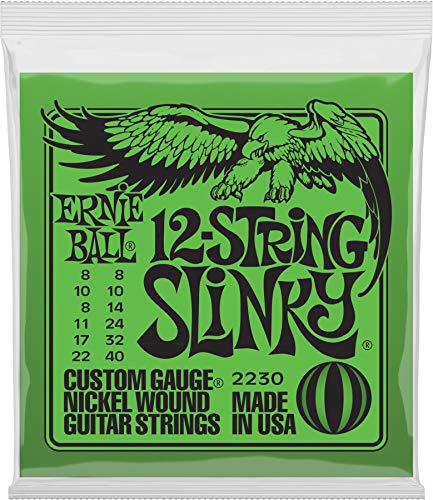 Ernie Ball 12-String Slinky Nickel Wound Electric Guitar Strings, 8-40 Gauge (P02230)