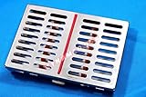 German Stainless 1 Dental Sterilization Cassette Rack Tray Box for 10 Surgical Instruments