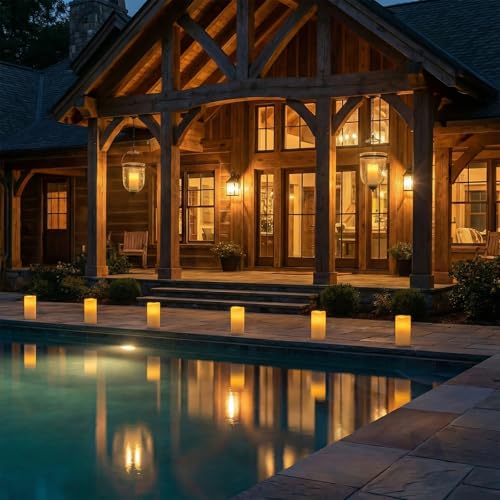 Image of Homemory 3 inch x 6 inch Waterproof Flameless Candles, Outdoor Indoor Battery Operated LED Pillar Candles with Remote Control and Timer, Plastic, Long Lasting, Set of 6