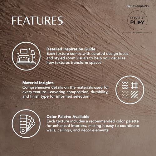 Image of Asian Paints Royale Swatch Book Imprints Collection Touch & Feel Organizer Journal with 10+ Play Texture and 50+ Color Sample for Fabric Industry Designer Artist (Pack of 1, Multicolor)
