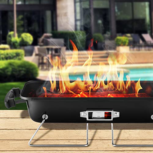 Portable Charcoal Grill, Tabletop Outdoor Barbecue Smoker, Small Bbq Grill For Outdoor Cooking Backyard Camping Picnics Beach By Dnkmor Red #TOP5