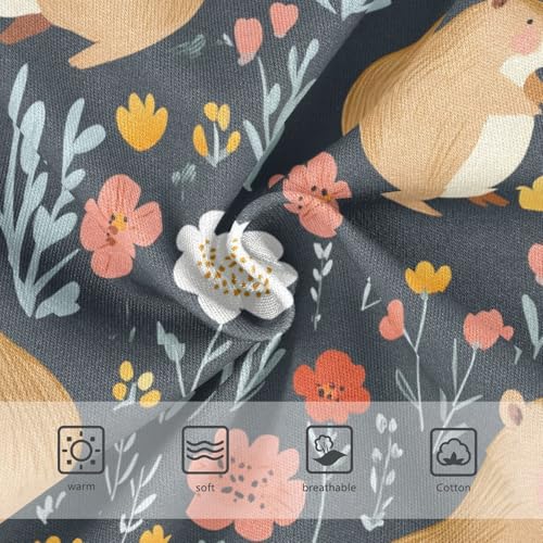 Wusikd Capybaras Flowers Girls' Underwear Cotton Cute Girls Briefs Soft Toddler Underwear 2T3