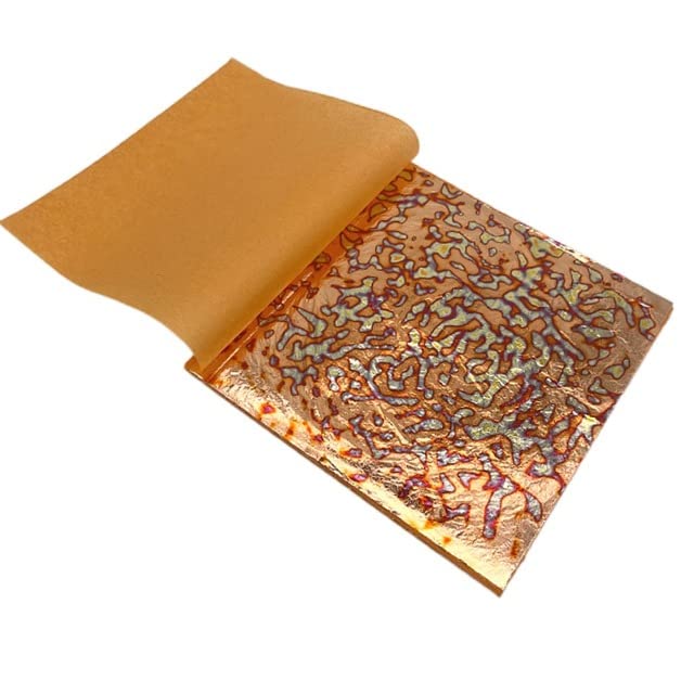 Papier Métal SUPERFINDINGS 50 Feuilles | Imitation Feuille D'Or Bleu | 14x14cm | Pour DIY Et Art