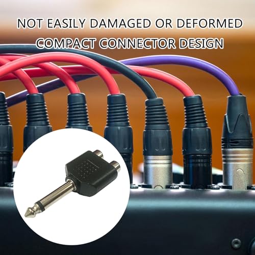 Transmisión de sonido 6,35 mm Conector de sonido 6,35 mm macho a 2 hembra Adaptador de sonido transmisión estable - imagen 2