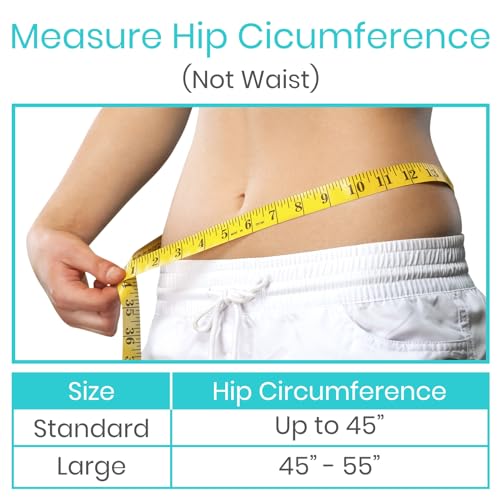 Vive Sacroiliac SI Joint Hip Belt for Women & Men - Lower Back Support for Sciatica, Sacral Nerve, Pelvic Floor, Scoliosis, Anterior Pelvis Tilt Pain Relief - Adjustable Compression Brace (Up to 45")