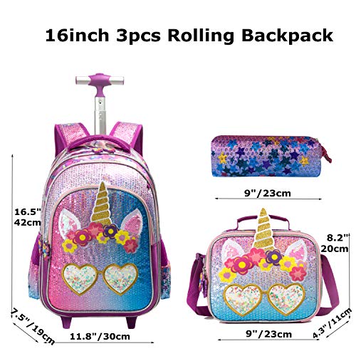 sequin rolling backpack