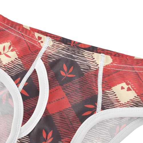 KLL Buffalo Plaid Red Black Little Boys Cotton Training Underwear Cute Children Panties4