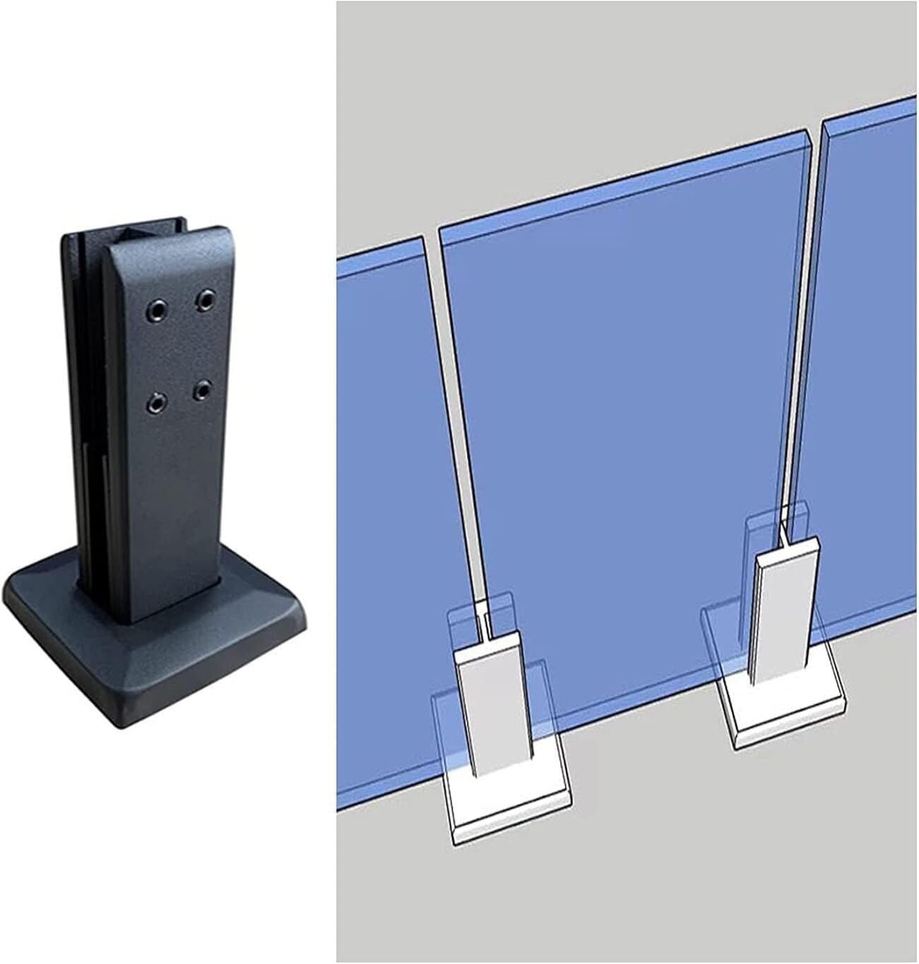 Support en verre monté au sol pour garde-corps de terrasse et balcon