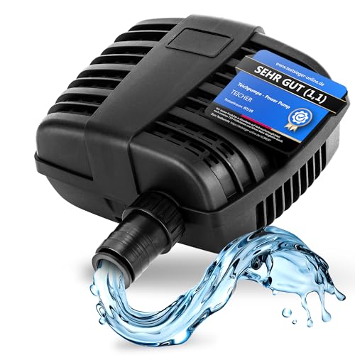 Teicher Filterpumpe PP-3000H [Neues Modell] – Teichpumpe für außen 55W, 3000 l/h Energie effizient | Bachlaufpumpe Gartenteich Bachlauf Wasserfall | Filter Pumpe Teich Pond Pump Teichpumpen IPX8 Norm