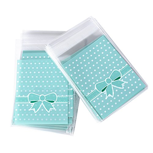 DEOMOR (8*10cm+3cm) 200 Stück Selbstklebende Tüten OPP Beutel Keks Gebäck Tüten Geschenkverpackung für Plätzchen Cookie Keks Süßigkeiten