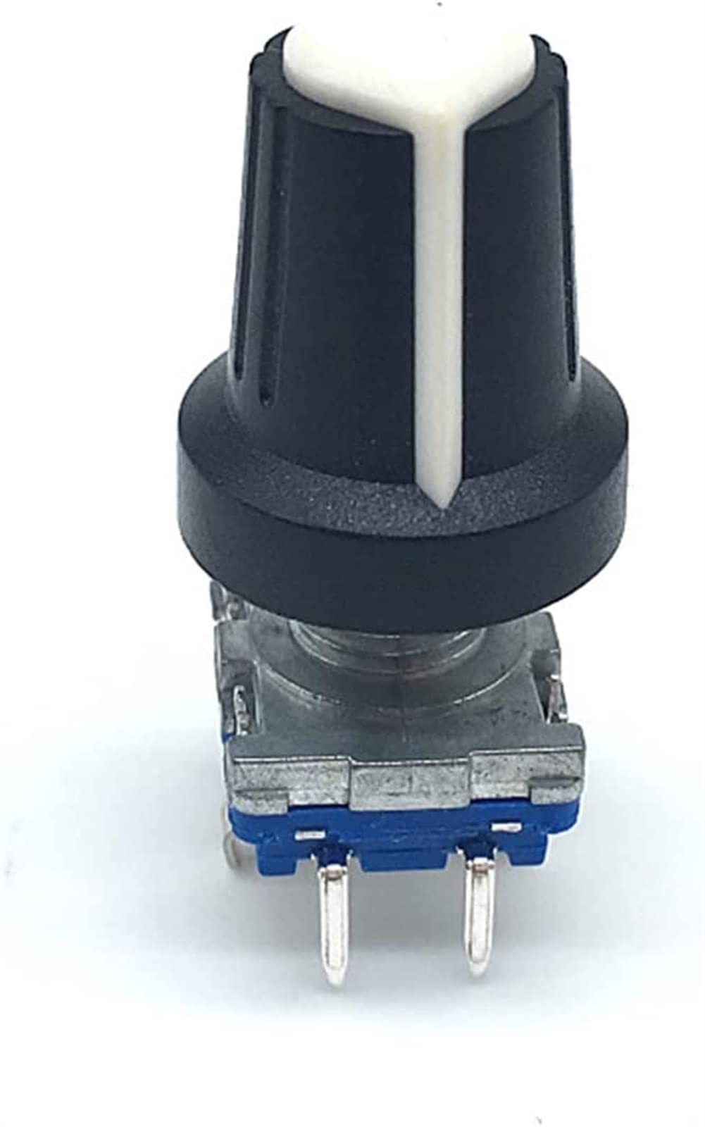 Encodeur rotatif 5 ensembles/lot commutateur de Code d'encodeur rotatif EC11 Audio numérique avec interrupteur à bouton-poussoir 5 broches longueur de poignée 15mm avec bouton ( Color : With Blue Knob
