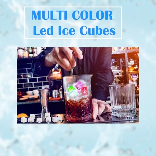 Pack 84 Cubos de Hielo LED Reutilizables Acrílicos miniatura 5