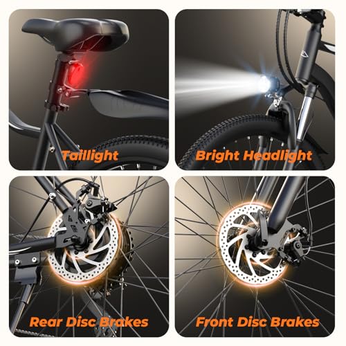 image for Fcgeoi Electric Bike, 750W Peak Motor, 60+ Miles Range & 20MPH, Remova