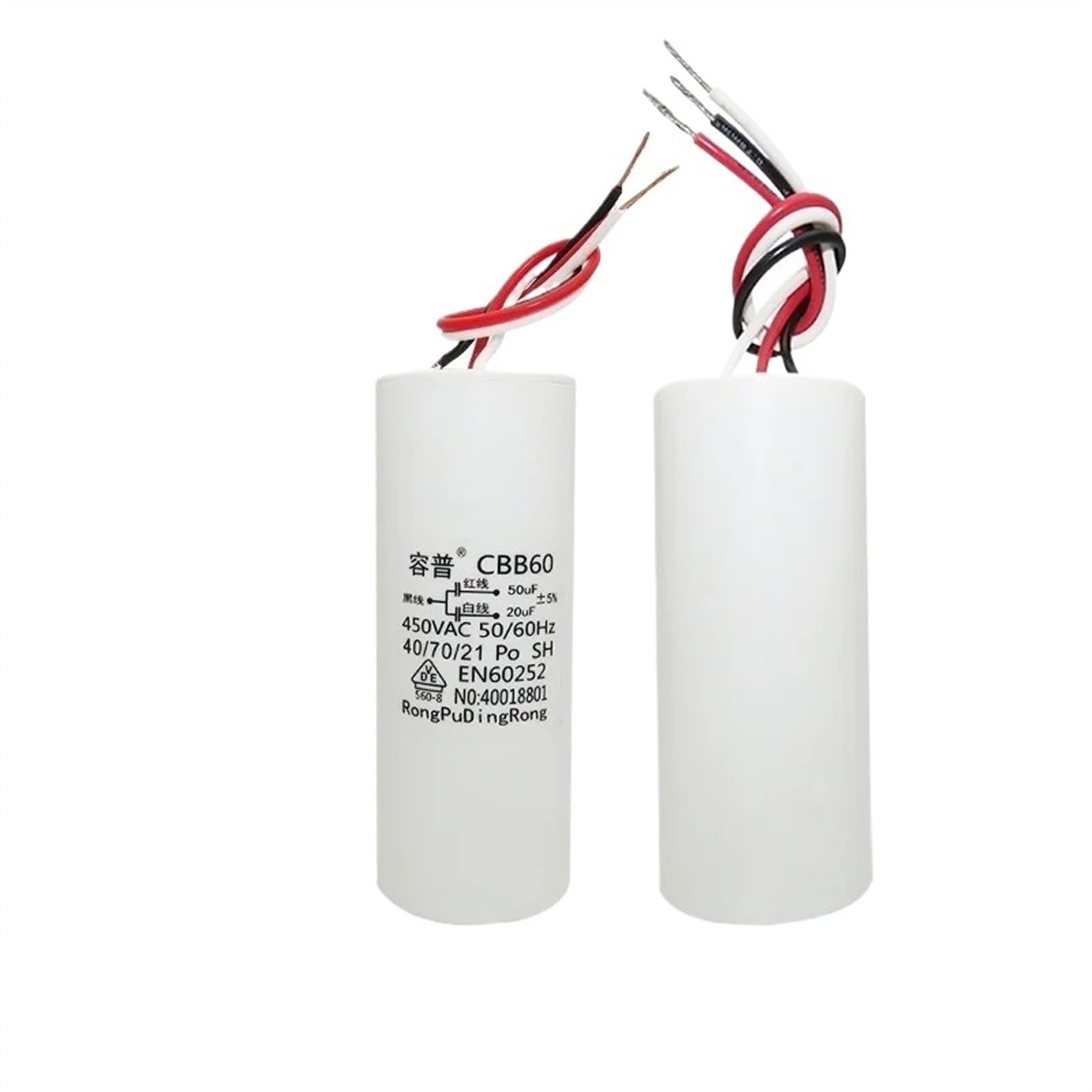 Podwójny trójżyłowy kondensator 20UF+50UF CBB60 450V elektryczny silnik podnoszenia do podnośnika słupkowego kondensatora rozruchowego do dźwigu
