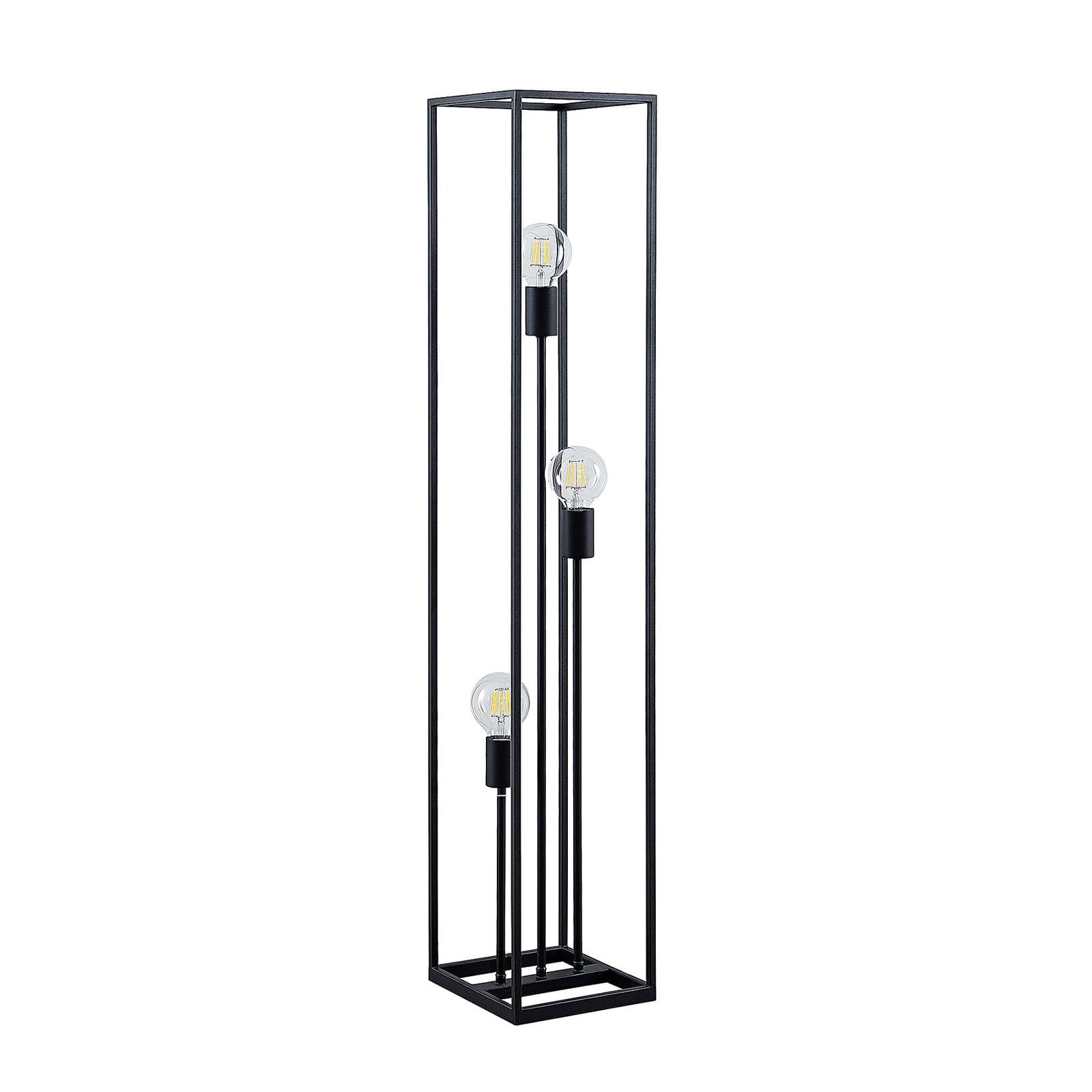 Lindby Stehlampe Wohnzimmer, Stehleuchte schwarz Metall Ecklampe 3x E27 Leuchtmittel Leselampe Standleuchte Wohnzimmerlampe Standlampe