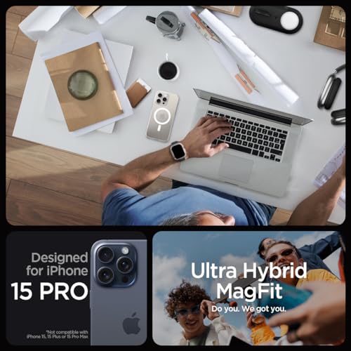 Image of Spigen for iPhone 15 Pro Case, Ultra Hybrid MagFit [Anti-Yellowing] [Compatible with Magsafe] - Clear