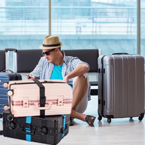 Image of 6 Packs Luggage Straps for Suitcases, Luggage Strap, Premium Luggage Belt Strap TSA Approved, Heavy-Duty and Adjustable Length(36 inch-78 inch) Suitcase Strap, Straps for Bags (Red,Green,Dark Blue)