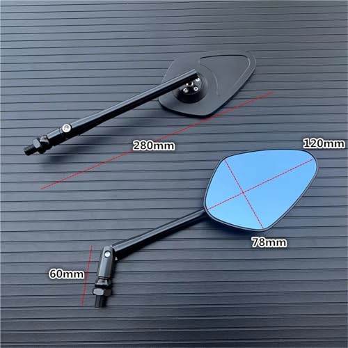 Rétroviseurs pliables moto anti casse en aluminium CNC 10 mm