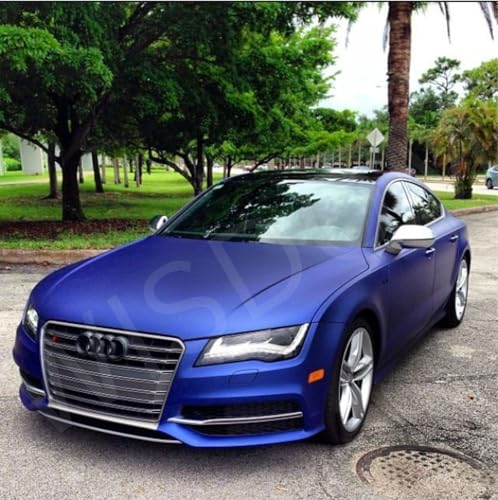 Image of WISDOM Rasent Blue Metallic Vehicle Wrap Vinyl Matt Finish Easy Apply Air-Release Weatherproof DIY Car, Scooty & Motorcycle (RASENT Blue Metallic, 20 Inch X 7 Feet)