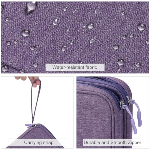 Image of FYY Electronic Organizer, Extra Large Travel Cable Organizer Bag Pouch Portable Waterproof Double Layers All-in-One Storage Bag for iPad, Cable, Power Bank, Laptop Charger for Office /Home, Dark Purple