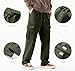 PLEPAN Men's Corduroy Pants Fashion Loose Fit Wide Leg Cargo Pants with Pockets Casual Elastic Waist Drawstring Sweatpants Army Green XX-Large