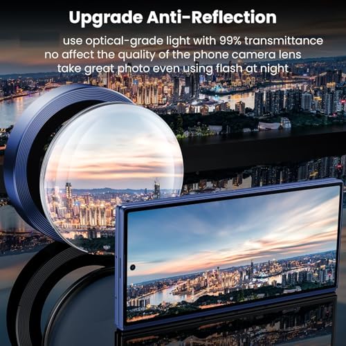 Image of Skinomi Camera Lens Protector Compatible with Samsung Galaxy Z Fold 7 [Anti-Scratch] Premium Tempered Glass Film Aluminum Alloy Lens Ring Cover- Titanium Blue