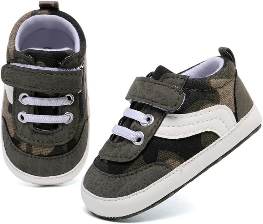 Clowora Unsex Baby Boys Girls Canvas First Walkers Shoes,Newborn Infant Non Slip Soft Sole Crib Casual Sneaker - Image 2