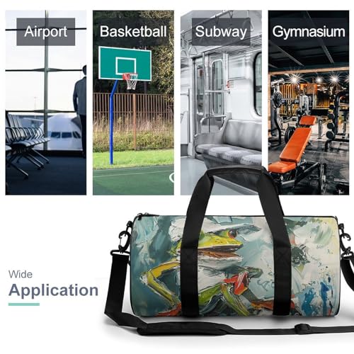 Travel Duffle Bag Red Shoe Frog Weekender Bags for Women Large Capacity Travel Overnight Bags Foldable Carry On Tote Bags Lightweight Sport Gym Bag For Travel/Gift, 17.7in/9in/9in, white3