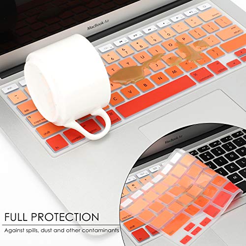 Peau de clavier en silicone MacBook Pro 38,1 cm lavable teinte orange dégradé