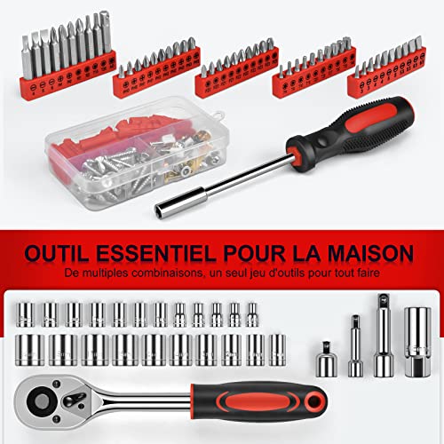 Kit outils pour maison garage 287 pieces pour reparer sans perdre de temps