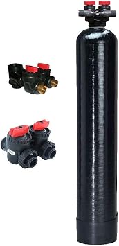 Whole House Calcite pH Acid Neutralizer Upflow Filter System | In and Out Valve 1.0 cu ft. 9"x 48" Tank