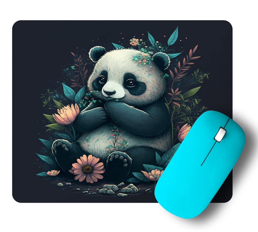 PrintingZone Compatible Print Panda Mouse Pad Cartoon Printed Mouse Pad Printed Designer Anti Skid, Thick Non-Slip (8 inch X 7 inch) Multicolor Pack of 1 (NM-190)