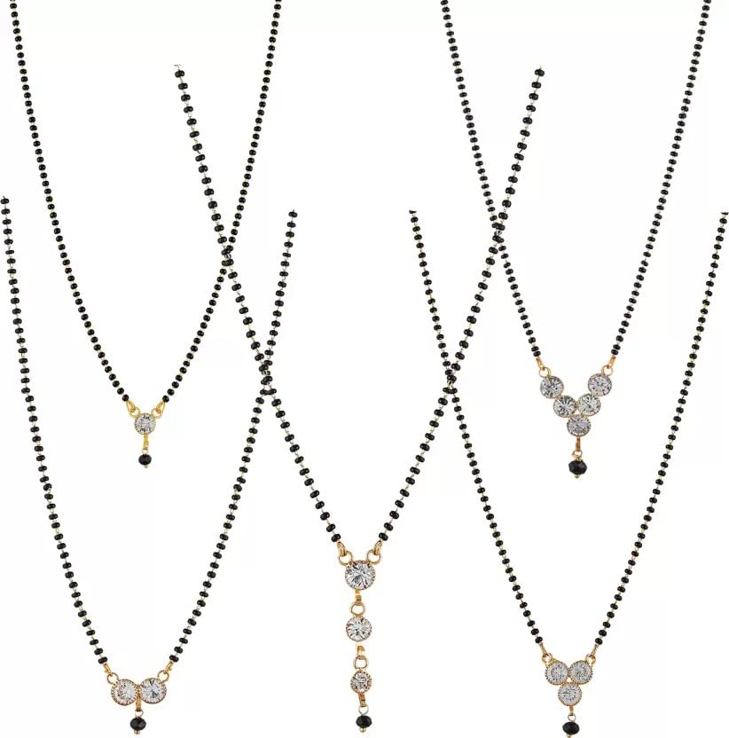 COLOUR OUR DREAMS Womens Pride Traditional pack of 5 diamond Gold Plated Alloy Mangalsutra (B0C3XY34V8) Amazon Price History, Amazon Price Tracker
