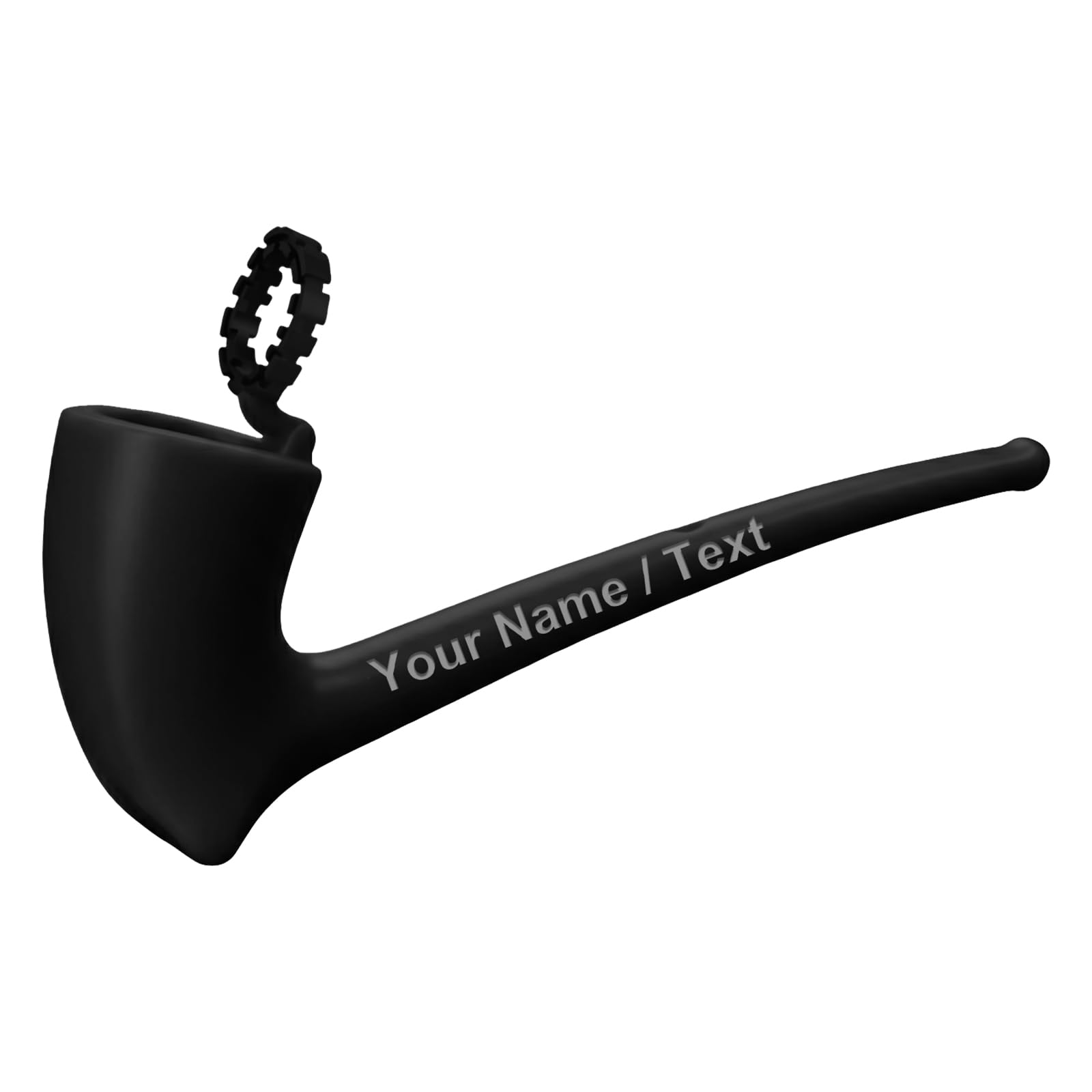 Personalised Soap Bubble Pipe with Engraved Name & Text (Black)