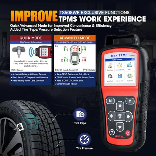 Image of Autel MaxiTPMS TS508WF TPMS Relearn Tool, Activate /Diagnosis All Sensors