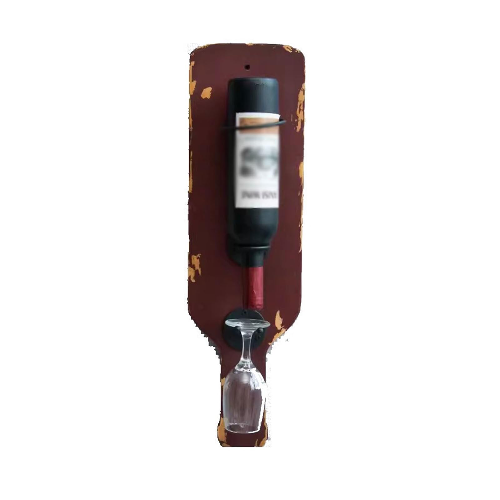 Soporte para vino Botellero vintage de pared Cocina(Deep Red)