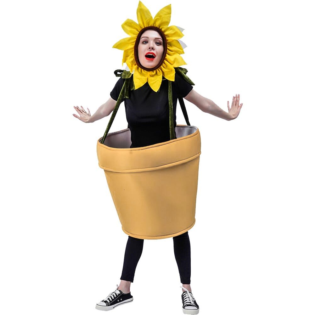 Costume de tournesol cosplay halloween combinaison pot de fleur adulte originale