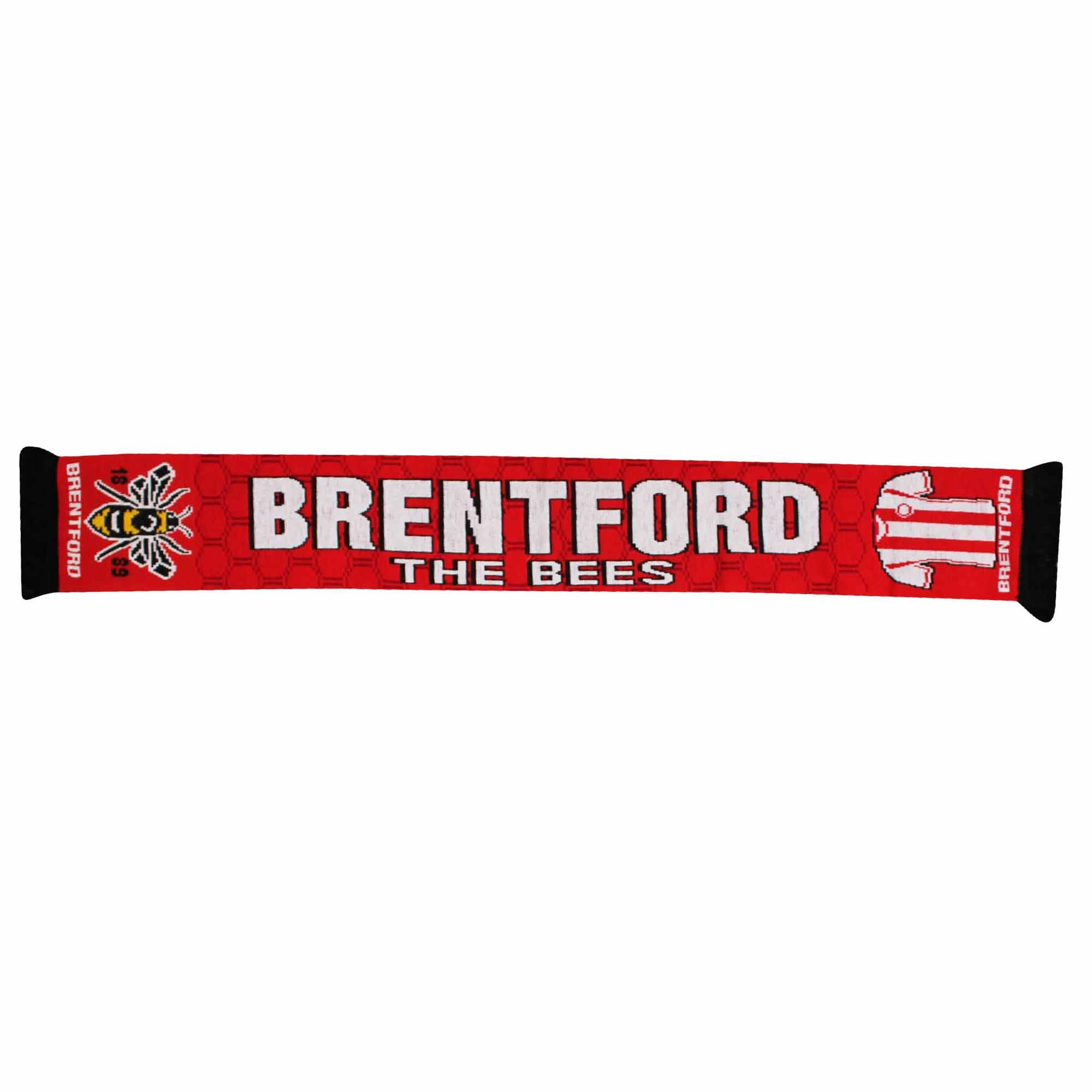 Beyond Happy Brentford Scarf – The Bees – 145cm Classic Football Souvenir Scarf – 100% Acrylic Supporter Gift