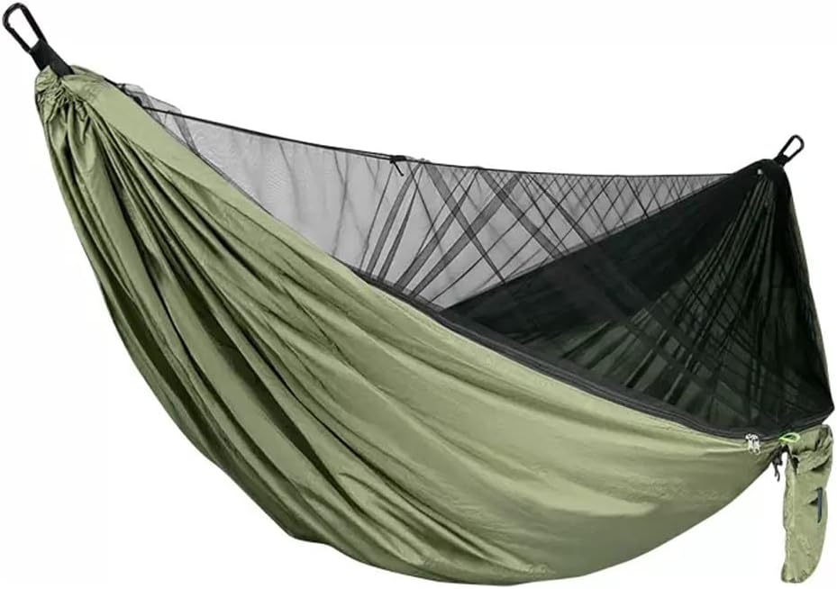 Outdoor Hammock Anti-Rollover Travel Camping Portable Hammock Hanging Chair Outdoor Portable Camping Travel Equipment (Color : Military Green, Size : 290 * 135cm)