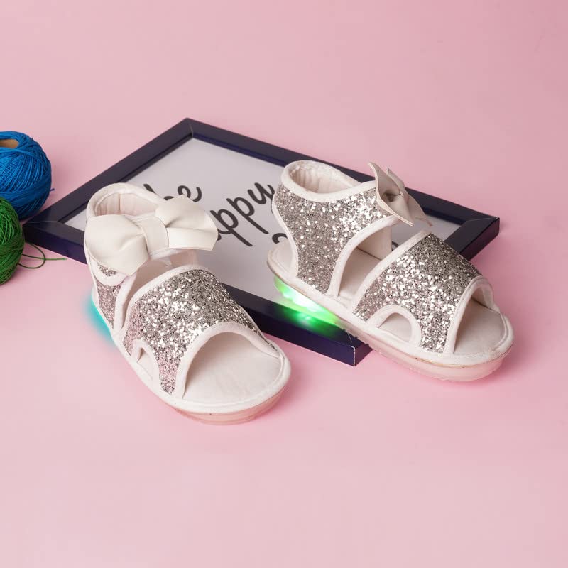 CHIU Kids LED Light Sandal with Chu Chu Music Sound & Zari Style Material for Baby Girls 2 51DeMEM4RYL