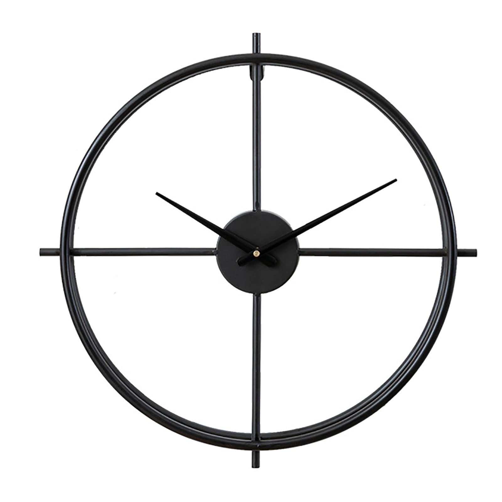 Horloge murale silencieuse en métal forgé JATIBOSH pour un salon élégant