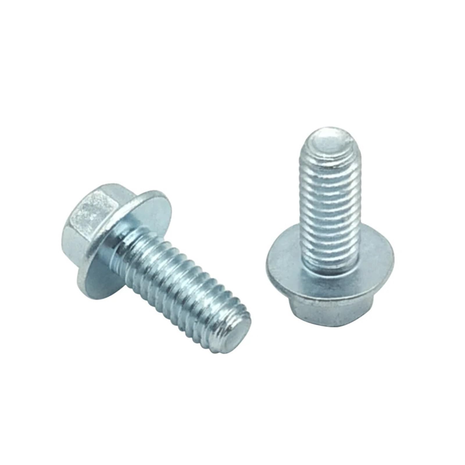 WGX123 Boulons à embase hexagonale externe à filetage fin métrique M0 M12 Vis à embase hexagonale zinguées blanches de grade 8,8 Pas de 1,25(M12x1.25x25 5pcs)