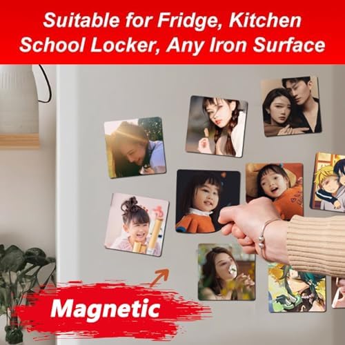 DIY Photo Refrigerator Sticker Magnet Press Kit, Includes Paper Cutter and 100pcs Materials for Custom Fridge Magnets Creation-1000pcs(Cardboard)
