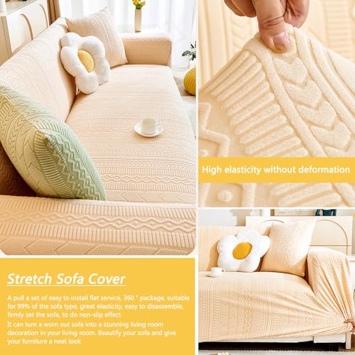 Couvre canape elastique universel en velours pour protège canapé d'angle - 7