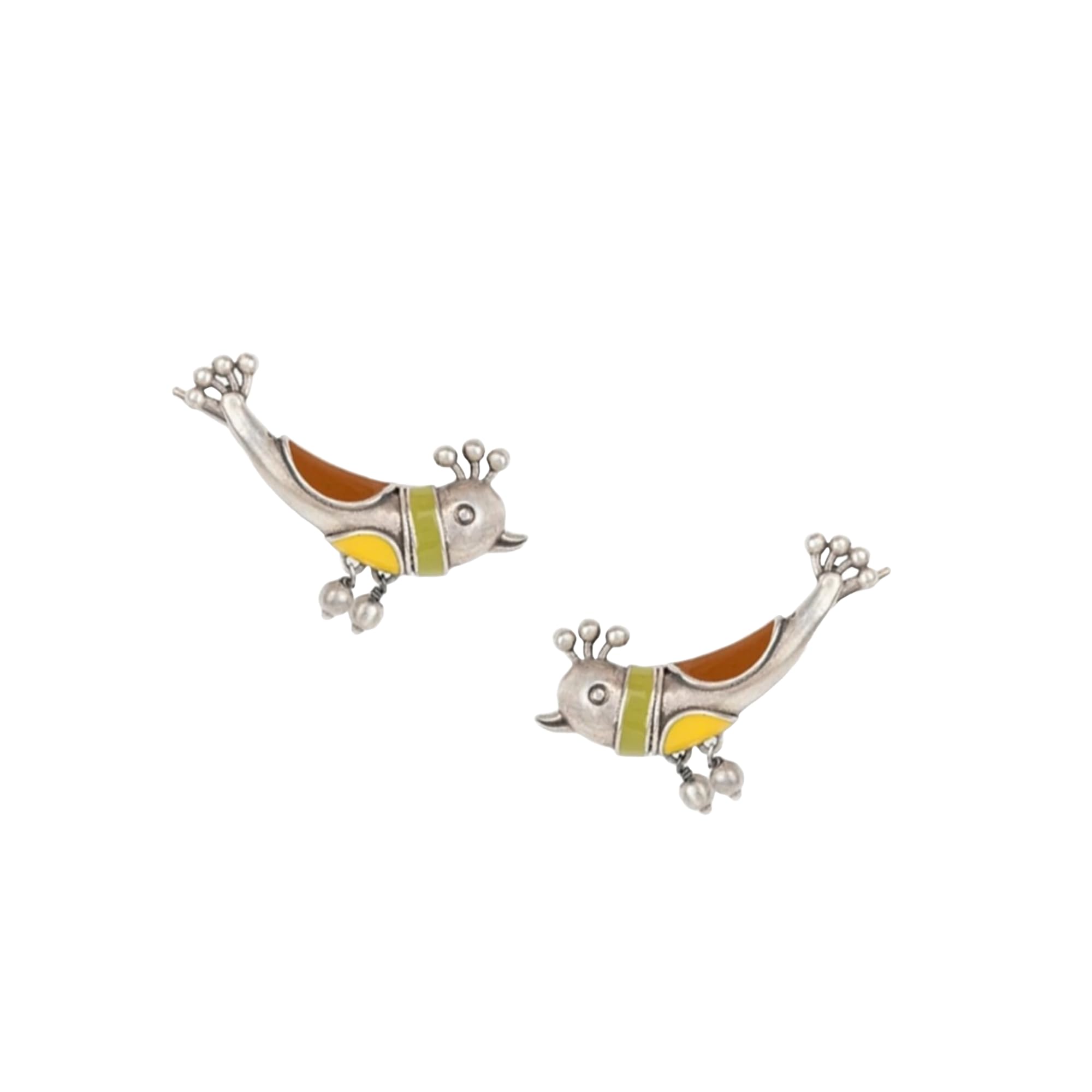 Dulcett India Small Bird Earrings for Women & Girls | Silver Replica Earrings for Women & Girls | Meenakari Small Stud Earrings For Women (B0CX21122Z) Amazon Price History, Amazon Price Tracker