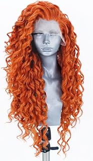 RDY orange synthetic loose body-wave lace front wig