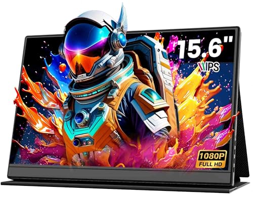 Xyvolve Portable Monitor 15,6'' FHD 1080P, IPS Augenfreundlicher Bildschirm, Schutzh&uuml;lle, HDMI Typ C, sRGB 100%, Integrierte Lautsprecher, Tragbarer Monitor f&uuml;r Laptop PC Mac Smartphones Spielkonsolen