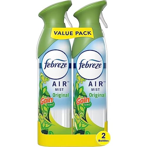 Febreze Air Mist Air Freshener Spray, Odor-Fighting Room Spray, Air Fresheners for Home and Bathroom and Kitchen, Aerosol Can, Gain Original Scent, 8.8oz, 2 Count
