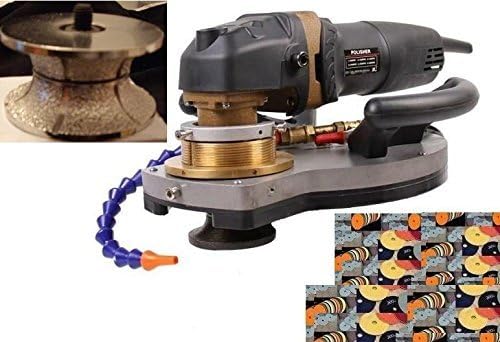 Variable Speed Wet Polisher 1 1/4" 3cm Full Bullnose Router Bit and Eco-Edge Granite Concrete and Stone Countertop Diamond Profile Hydrofloat Router Marble
